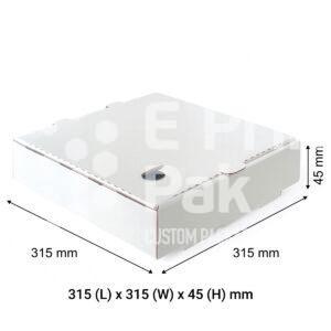 White Pizza Box 12" A Single Fold
