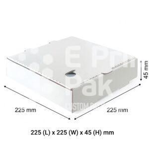 White Pizza Box 9" 2M Double Fold