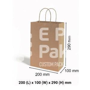 Brown Kraft Paper Gift Bags - Junior
