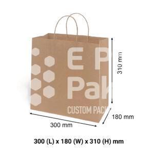 Brown Kraft Paper Takeaway Bags - Medium