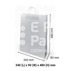 White Kraft Paper Gift Bags - Medium