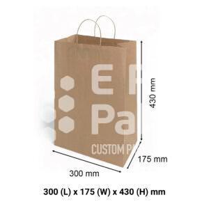 Brown Kraft Paper Gift Bags - Midi Large