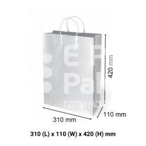 White Kraft Paper Gift Bags - Midi