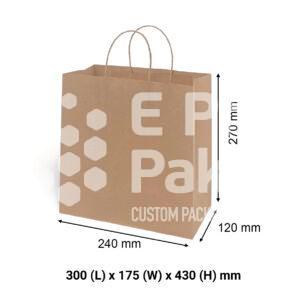 Brown Kraft Paper Takeaway Bags - Small
